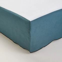 Cache Sommier CARLINA Pétrole Et Bourdon Noir -Maison Linge Magasin cache sommier CARLINA 006454 BVG 4