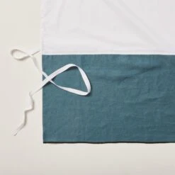 Cache Sommier CARLINA Pétrole Et Bourdon Noir -Maison Linge Magasin cache sommier CARLINA 006454 BVG 5