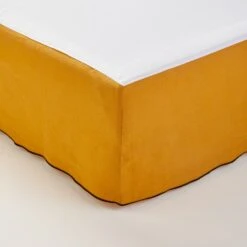 Cache Sommier CARLINA Ocre Et Bourdon Noir -Maison Linge Magasin cache sommier CARLINA 006454 J18G 4