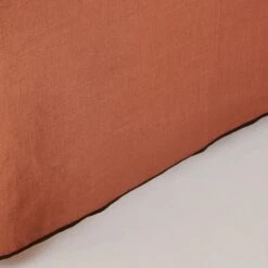Cache Sommier CARLINA Terracotta Et Bourdon Noir -Maison Linge Magasin cache sommier CARLINA 006454 M9G 6