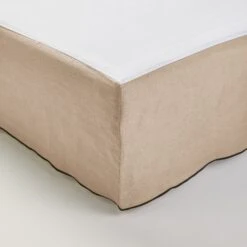 Cache Sommier CARLINA Sable Et Bourdon Noir -Maison Linge Magasin cache sommier CARLINA 006454 N4G 4