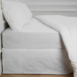 Cache Sommier CARLINA Blanc Pur Et Bourdon Noir -Maison Linge Magasin cache sommier CARLINA 006454 WG 10