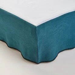 Cache Sommier NINO Indigo Et Feston Noir -Maison Linge Magasin cache sommier NINO 007697 BFG 4