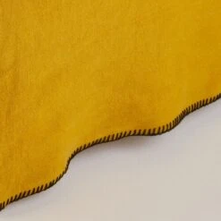 Cache Sommier NINO Ocre Et Feston Noir -Maison Linge Magasin cache sommier NINO 007697 J18FG 6