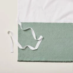 Cache Sommier NINO Vert De Gris Et Feston Noir -Maison Linge Magasin cache sommier NINO 007697 V4FG 5