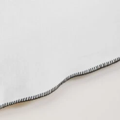 Cache Sommier NINO Blanc Minéral Et Feston Noir -Maison Linge Magasin cache sommier NINO 007697 WFG 6