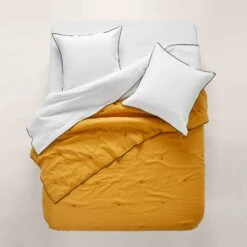 Couvre-lit Matelassé CARLINA Ocre Et Bourdon Noir 12 Couvre-lit Matelassé CARLINA Ocre Et Bourdon Noir -Maison Linge Magasin couvre lit matelasse CARLINA 006499 J18G 5