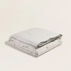 Couvre-lit Matelassé CARLINA Calcaire Et Bourdon Noir -Maison Linge Magasin couvre lit matelasse CARLINA 006499 N2G 4