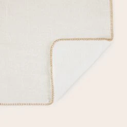 Couvre-lit DASHAN Ecru Et Feston Ocre -Maison Linge Magasin couvre lit DASHAN 009037 N1 7