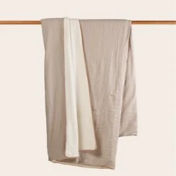 Couvre-lit DASHAN Beige Naturel Et Feston Caramel -Maison Linge Magasin couvre lit DASHAN 009037 N3 8