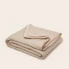 Couvre-lit DASHAN Beige Naturel Et Feston Caramel