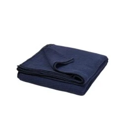 Couvre-lit ILARIO Encre Bleue Et Feston Noir -Maison Linge Magasin couvre lit ILARIO 008010 B20FG packshot