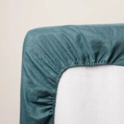 Drap Housse CARLINA Pétrole -Maison Linge Magasin drap housse CARLINA 005726 BV 5