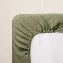 Drap Housse CARLINA Kaki Grisé -Maison Linge Magasin drap housse CARLINA 005726 GV 5