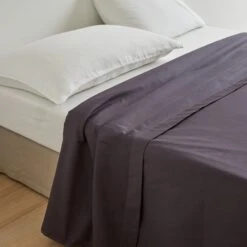 Drap Plat AURORE Gris Anthracite -Maison Linge Magasin drap plat AURORE 006330 G9 4