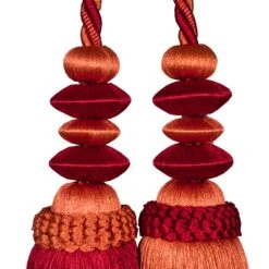 Embrasse Pompon BELLAGIO Orange Et Rouge -Maison Linge Magasin embrasse pompon BELLAGIO 001164 OR 6