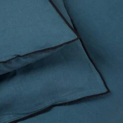 Housse D'édredon CARLINA Pétrole Et Bourdon Noir -Maison Linge Magasin housse d edredon CARLINA 006501 BVG 7