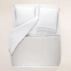 Housse D'édredon CARLINA Calcaire Et Bourdon Noir -Maison Linge Magasin housse d edredon CARLINA 006501 N2G 5