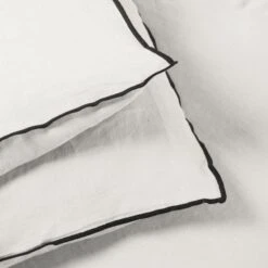 Housse D'édredon CARLINA Calcaire Et Bourdon Noir -Maison Linge Magasin housse d edredon CARLINA 006501 N2G 7