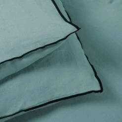 Housse D'édredon CARLINA Vert De Gris Et Bourdon Noir -Maison Linge Magasin housse d edredon CARLINA 006501 V4G 7