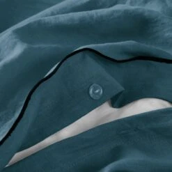 Housse De Couette CARLINA Pétrole Et Bourdon Noir -Maison Linge Magasin housse de couette CARLINA 005724 BVG 6