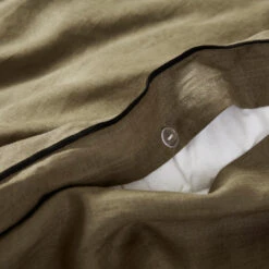 Housse De Couette CARLINA Kaki Grisé Et Bourdon Noir -Maison Linge Magasin housse de couette CARLINA 005724 GVG 6