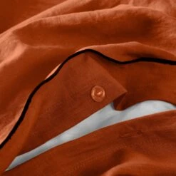 Housse De Couette CARLINA Terracotta Et Bourdon Noir 17 Housse De Couette CARLINA Terracotta Et Bourdon Noir -Maison Linge Magasin housse de couette CARLINA 005724 M9G 6