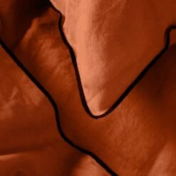 Housse De Couette CARLINA Terracotta Et Bourdon Noir 18 Housse De Couette CARLINA Terracotta Et Bourdon Noir -Maison Linge Magasin housse de couette CARLINA 005724 M9G 7