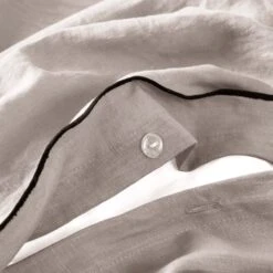 Housse De Couette CARLINA Ficelle Et Bourdon Noir -Maison Linge Magasin housse de couette CARLINA 005724 N3G 6