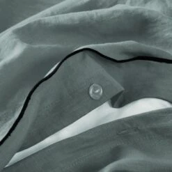 Housse De Couette CARLINA Vert De Gris Et Bourdon Noir -Maison Linge Magasin housse de couette CARLINA 005724 V4G 6