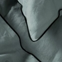 Housse De Couette CARLINA Vert De Gris Et Bourdon Noir -Maison Linge Magasin housse de couette CARLINA 005724 V4G 7