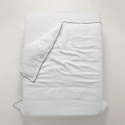 Housse De Couette CARLINA Blanc Pur Et Bourdon Noir -Maison Linge Magasin housse de couette CARLINA 005724 WG 5