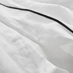 Housse De Couette CARLINA Blanc Pur Et Bourdon Noir -Maison Linge Magasin housse de couette CARLINA 005724 WG 6