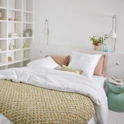 Housse De Couette LOU Blanc Coton -Maison Linge Magasin housse de couette LOU 007611 W 1