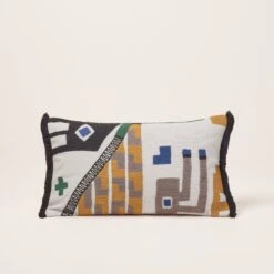 Housse De Coussin AIYANA Naturel Et Cobalt