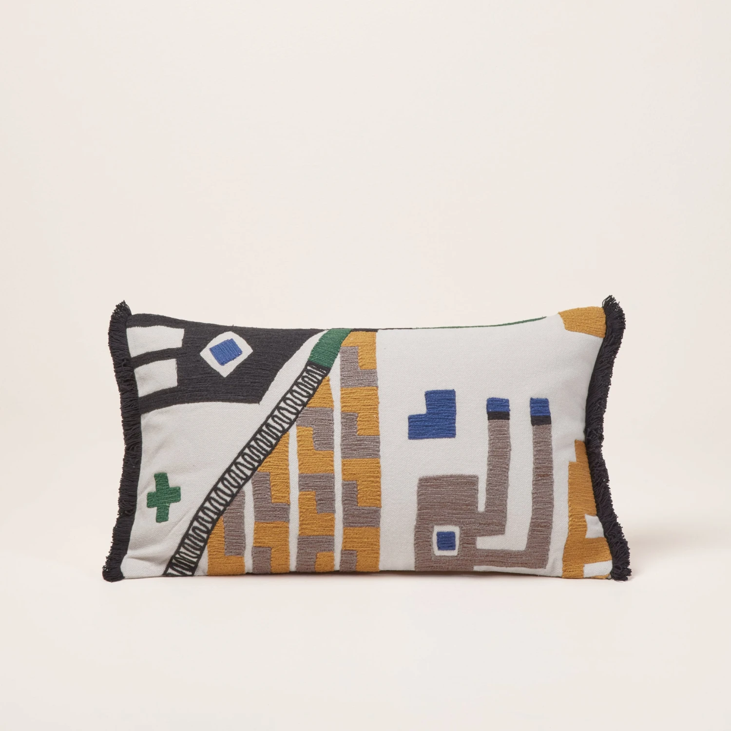 Housse De Coussin AIYANA Naturel Et Cobalt 1 Housse De Coussin AIYANA Naturel Et Cobalt