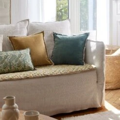 Housse De Coussin ANJALI Jaune Indien Et Naturel -Maison Linge Magasin housse de coussin ANJALI 007866 JN C1 2