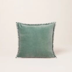 Housse De Coussin ANJALI Céladon Et Naturel -Maison Linge Magasin housse de coussin ANJALI 007866 VN C1 4