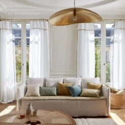 Housse De Coussin ANJALI Céladon Et Naturel -Maison Linge Magasin housse de coussin ANJALI 007866 VN C1 9