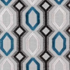 Housse De Coussin BARTOLO Gris Et Bleu Lagon -Maison Linge Magasin housse de coussin BARTOLO 006614 GB C1 5