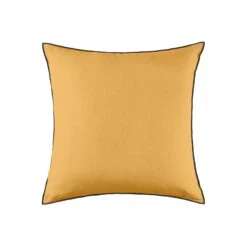 Housse De Coussin CARLINA Ocre Et Bourdon Noir -Maison Linge Magasin housse de coussin CARLINA 006407 J18G C4 packshot