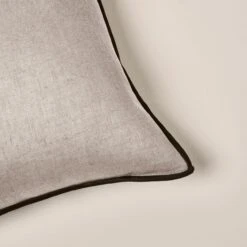 Housse De Coussin CARLINA Ficelle Et Bourdon Noir -Maison Linge Magasin housse de coussin CARLINA 006407 N3G C1 5