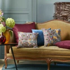 Housse De Coussin CASTIGLIONE Pétrole Et Taupe -Maison Linge Magasin housse de coussin CASTIGLIONE 000606 BV C1 10