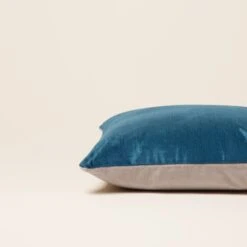 Housse De Coussin CASTIGLIONE Pétrole Et Taupe -Maison Linge Magasin housse de coussin CASTIGLIONE 000606 BV C1 5