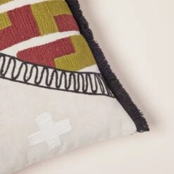Housse De Coussin CAYUTA Naturel Et Sangria -Maison Linge Magasin housse de coussin CAYUTA 008437 NR C1 5