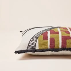 Housse De Coussin CAYUTA Naturel Et Sangria -Maison Linge Magasin housse de coussin CAYUTA 008437 NR C1 6