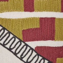 Housse De Coussin CAYUTA Naturel Et Sangria -Maison Linge Magasin housse de coussin CAYUTA 008437 NR C1 7