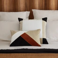 Housse De Coussin DAMIAN Ivoire Naturel Et Noir -Maison Linge Magasin housse de coussin DAMIAN 007681 NG C4 1