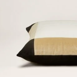 Housse De Coussin DAMIAN Ivoire Naturel Et Noir -Maison Linge Magasin housse de coussin DAMIAN 007681 NG C4 6