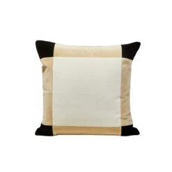 Housse De Coussin DAMIAN Ivoire Naturel Et Noir -Maison Linge Magasin housse de coussin DAMIAN 007681 NG C4 packshot